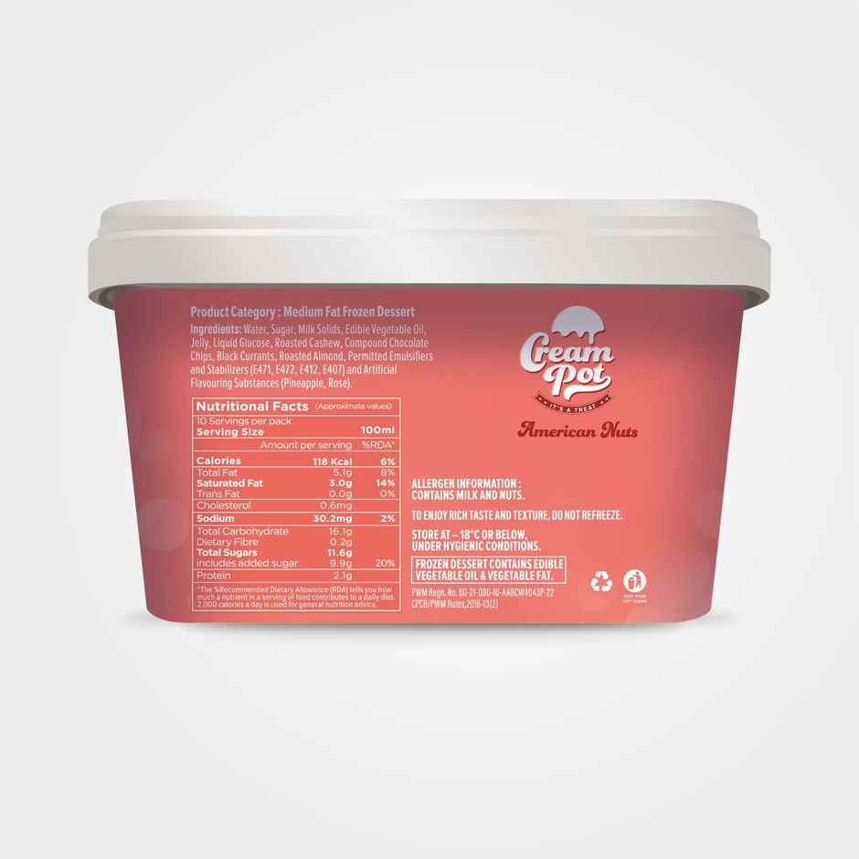 Cream Pot American Nuts Ice Cream Tub