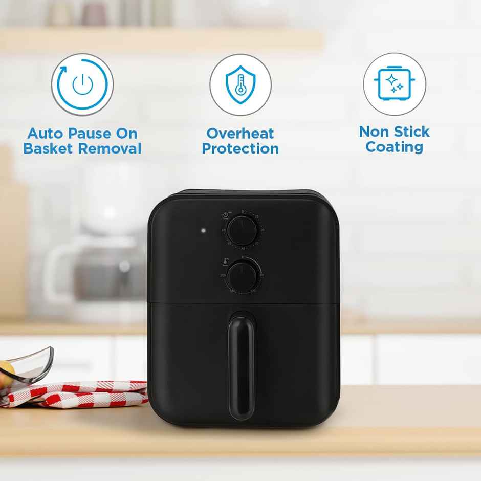 Midea 4.2L Air Fryer,1600W Power Auto Cut-Off,90% Less Oil,Teflon non Stick Coating & Crisper plate