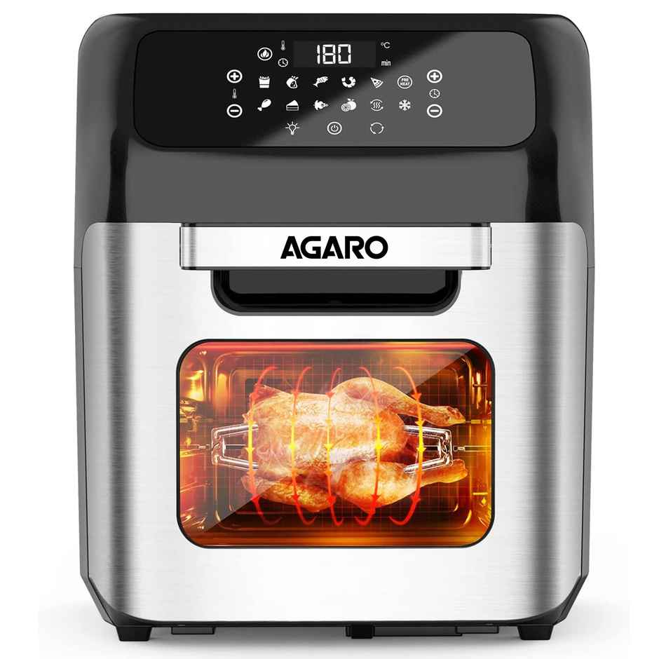 Agaro Regency Air Fryer, 12L, Family Rotisserie Oven, 1800W, 9 Preset Menu, Digital Display