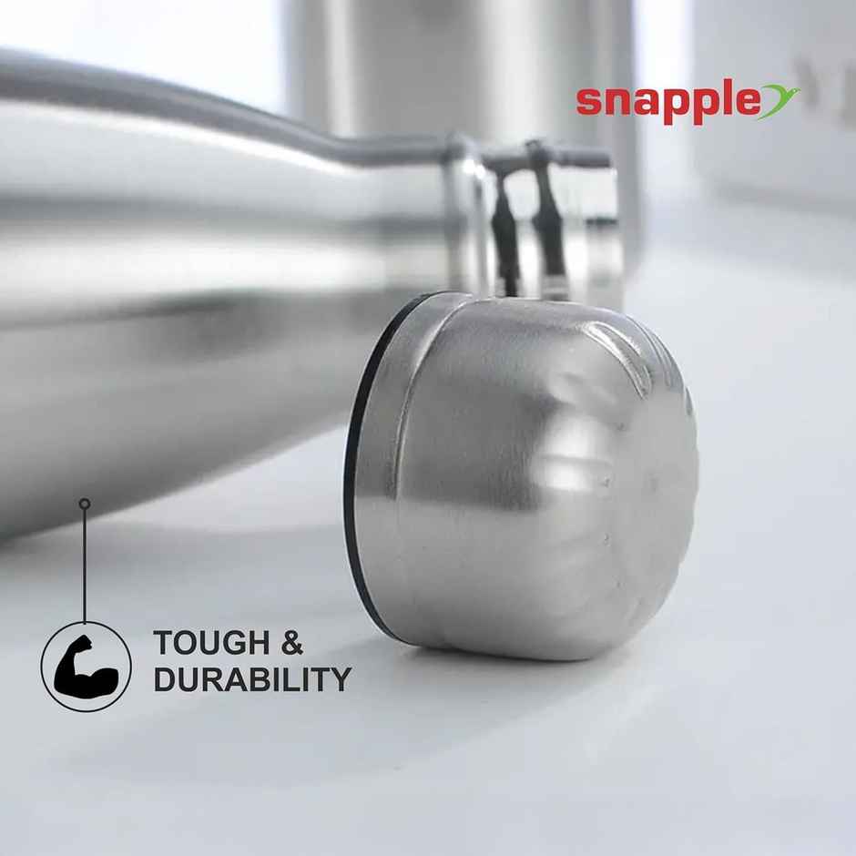 Snapple Stainless Steel Hydra Single Wall Fridge Bottle | Silver | 1 L
