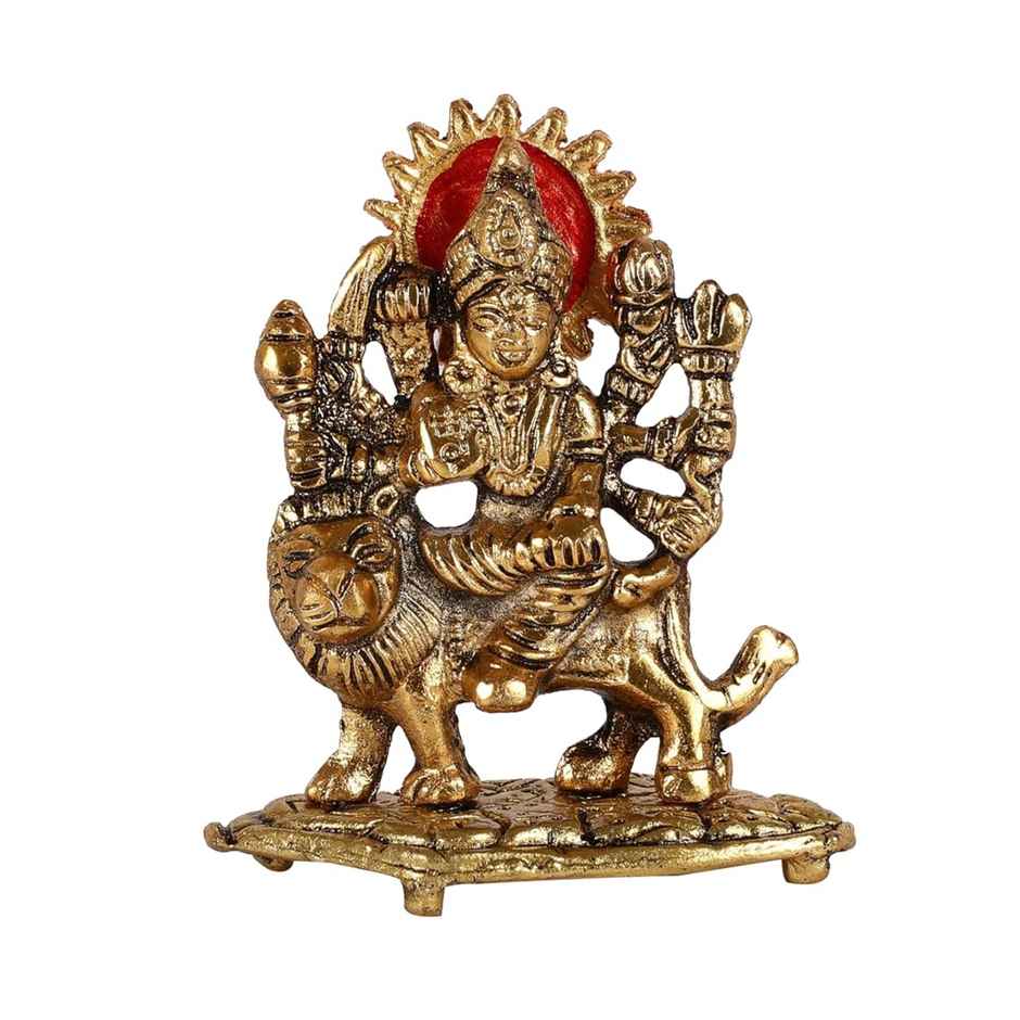 Sherawali Maa Idol in Gold Polish Small Size | Devnidhi