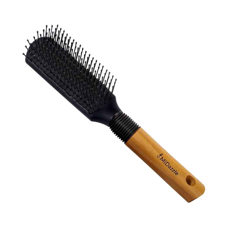 Midazzle Premium Flat Wooden Handle Hair Brush |MIHB0036