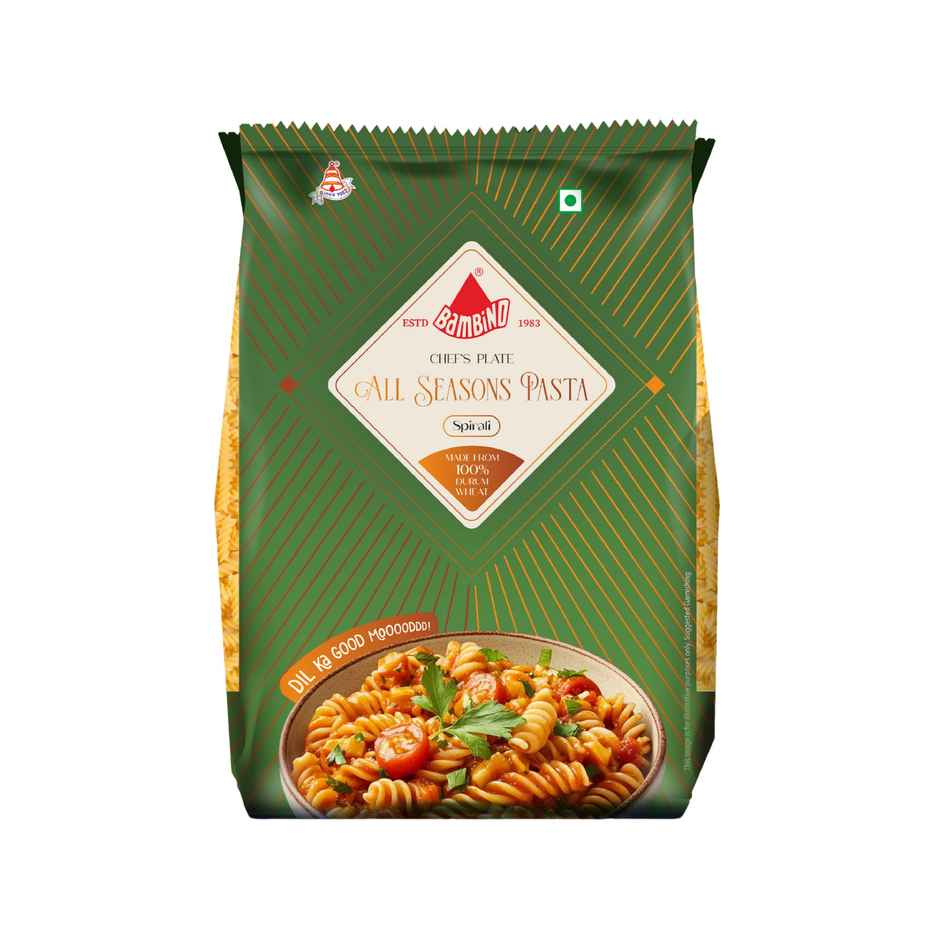 Bambino All Season Premium Spirali Pasta - Pure Durum Wheat, No Maida, Protin Rich
