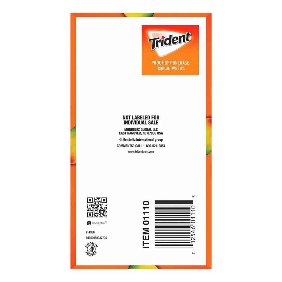 Trident Tropical Twist Sugar Free Chewing Gum
