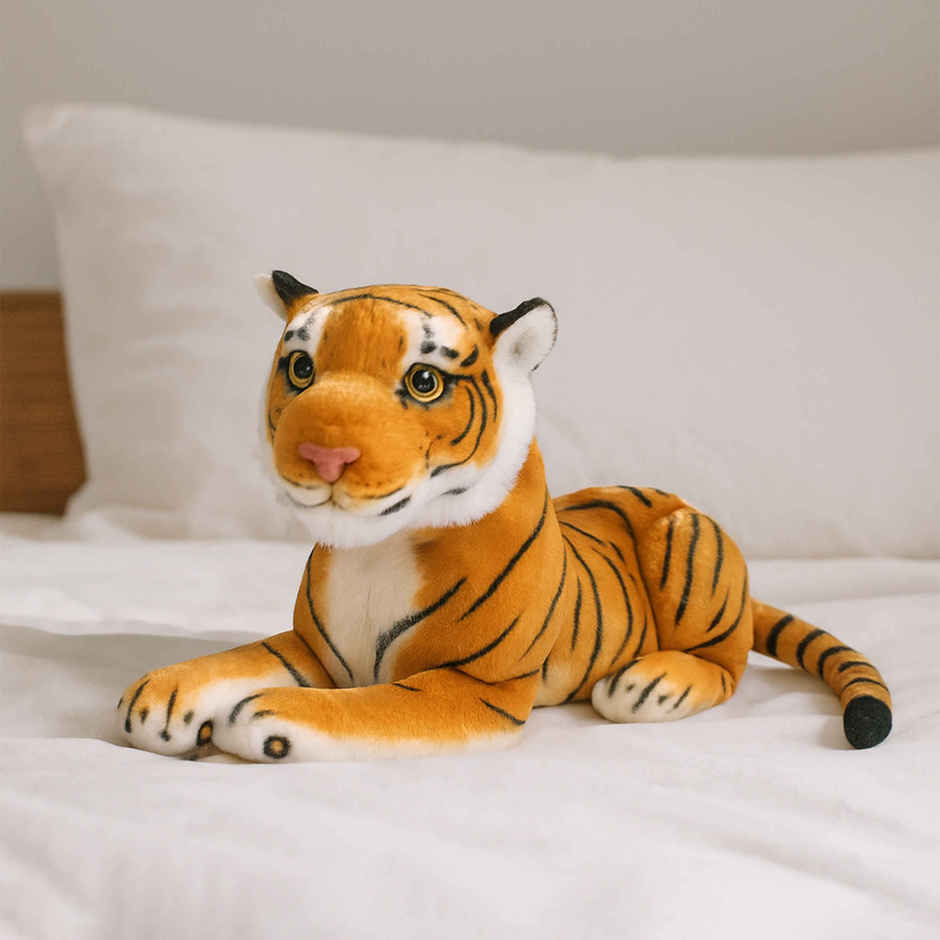 Spanker Tiger Soft Toy Realistic Tiger Plush for Kids & Decor - 32 cm