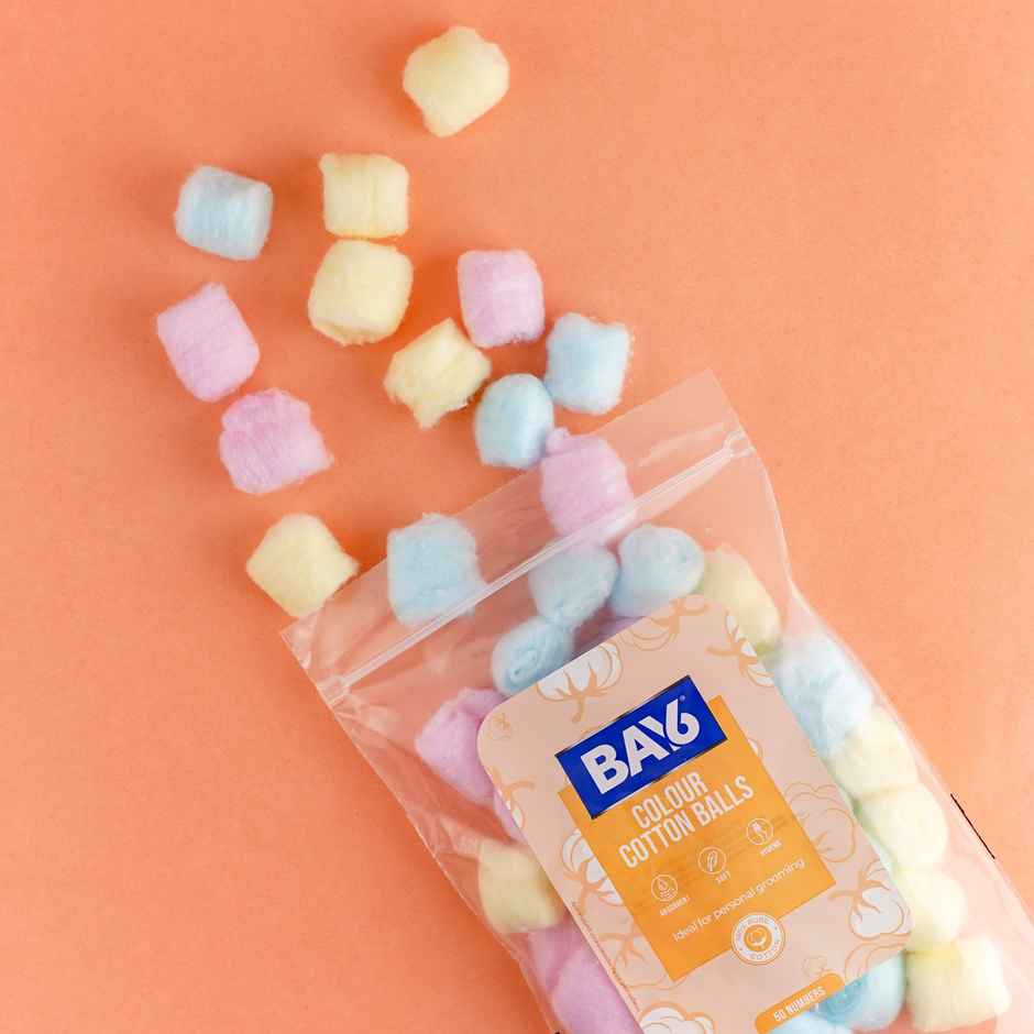 BAY6 Color Cotton Balls, 50 Pcs