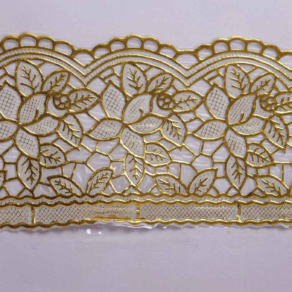Kuber Industries PVC Waterproof 40x60 Inch Center Table Cover | Dining | Party | Events | Gold Lace