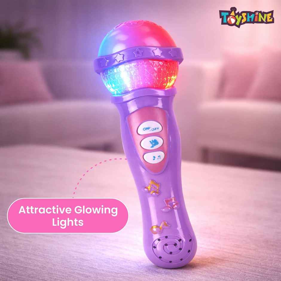 Toyshine Musical Microphone Singing Mic Toy With Lights and Clear Sound | Purple