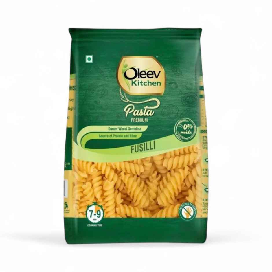 Oleev Kitchen Premium Fusilli Pasta No Maida Source Of Protein And Fibre
