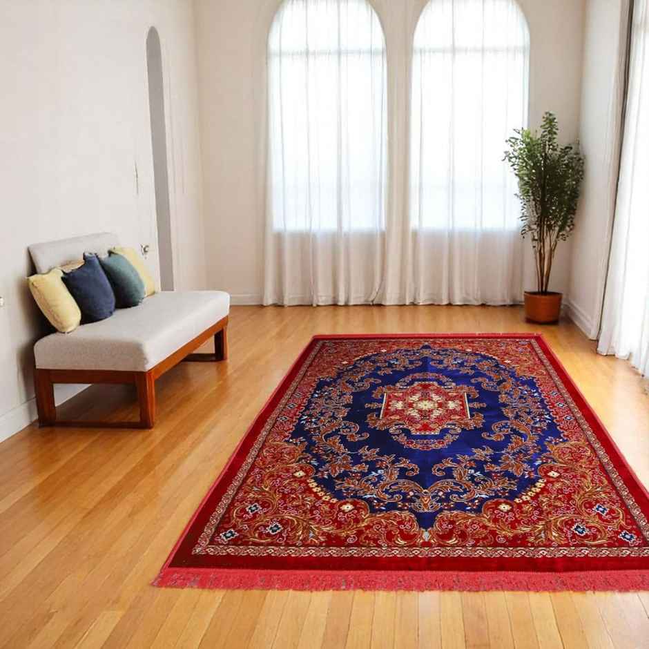 Status Premium Dhurrie 7 x 9 Ft | Red, Blue