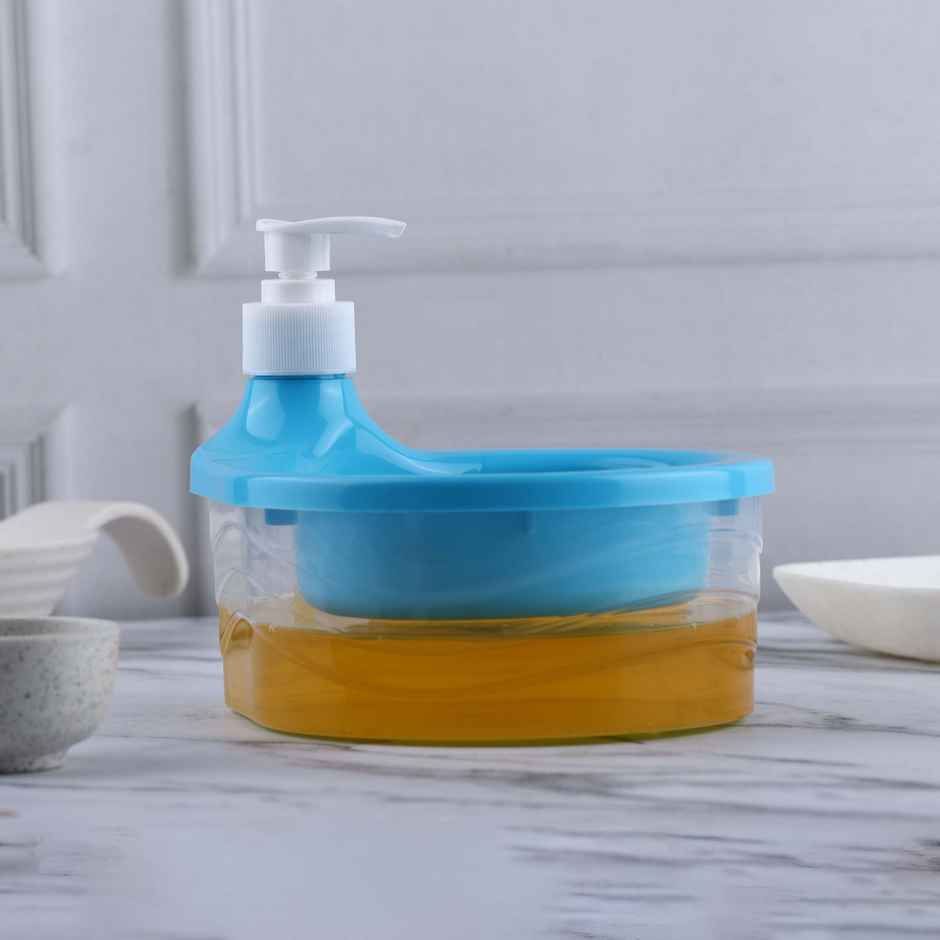 YouBee Double Layer Soap Dispenser for Bathroom | Liquid Dispenser Pump with Sponge | Multi-Colour