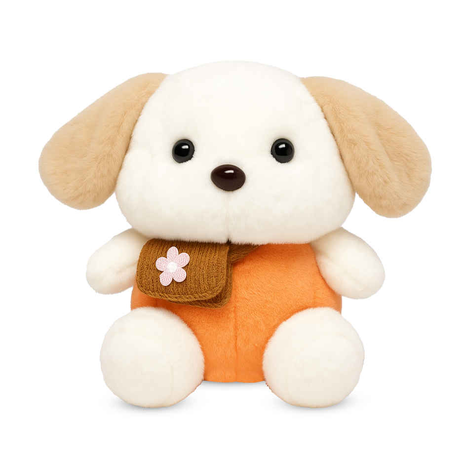 Spanker Cute Puppy Soft Toy Plush Dog with Outfit for Kids | 19 cm
