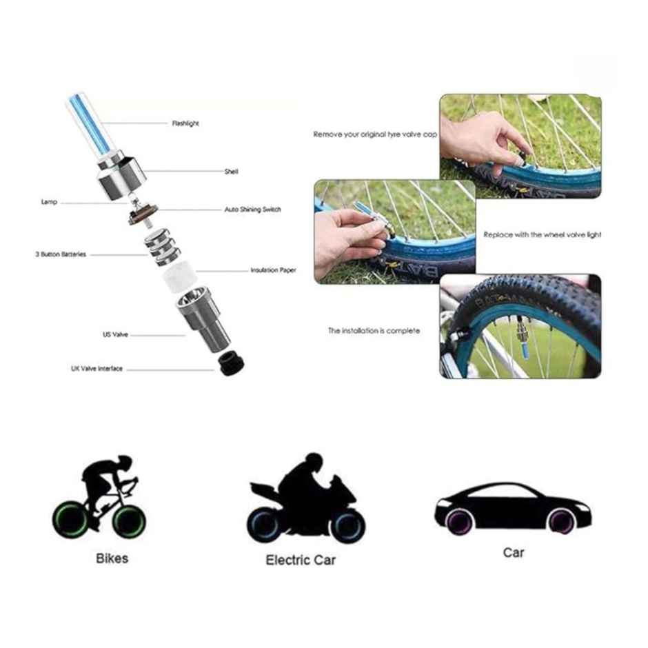 Divine Vibes Car/Bike/Bicycle Tyre Led Light