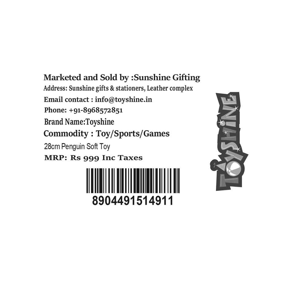 Spanker Penguin Soft Toy Cute Plush with Orange Hood - 28 cm