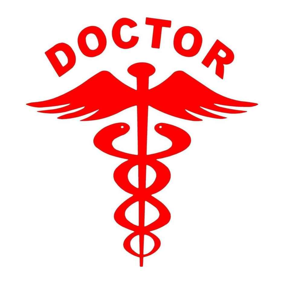 TiyuTrendzz Red Doctor Car Self Adhesive Sticker (14.5Cm X 15.5 Cm)
