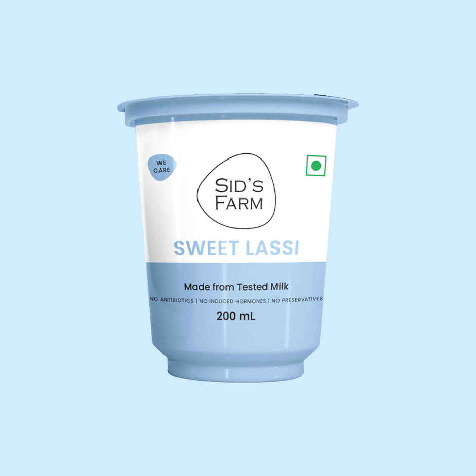 Sid's Farm Sweet Lassi - No Artificial Flavours Or Preservatives. Made From Tested Milk
