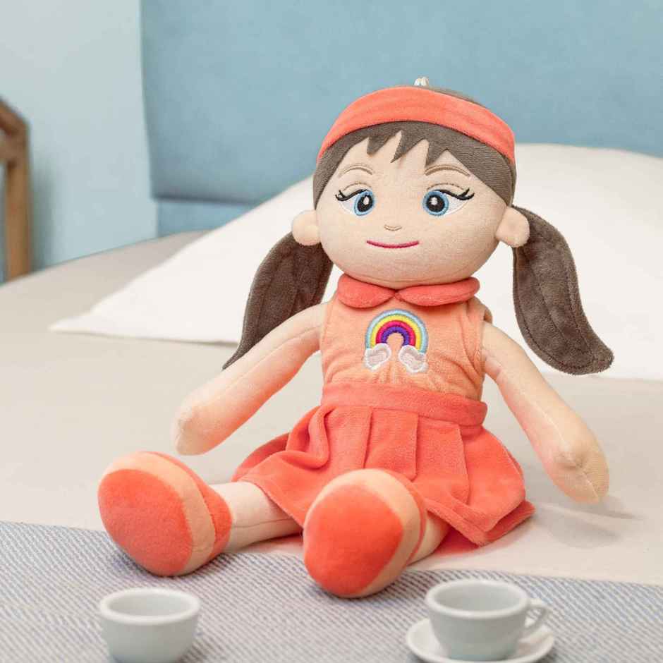 Mirada 38Cm Doll With Rainbow - Peach
