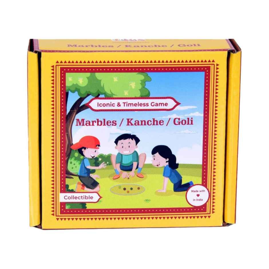 Desi Toys Marble Game Set - Traditional Goli/Kanche Game for Kids