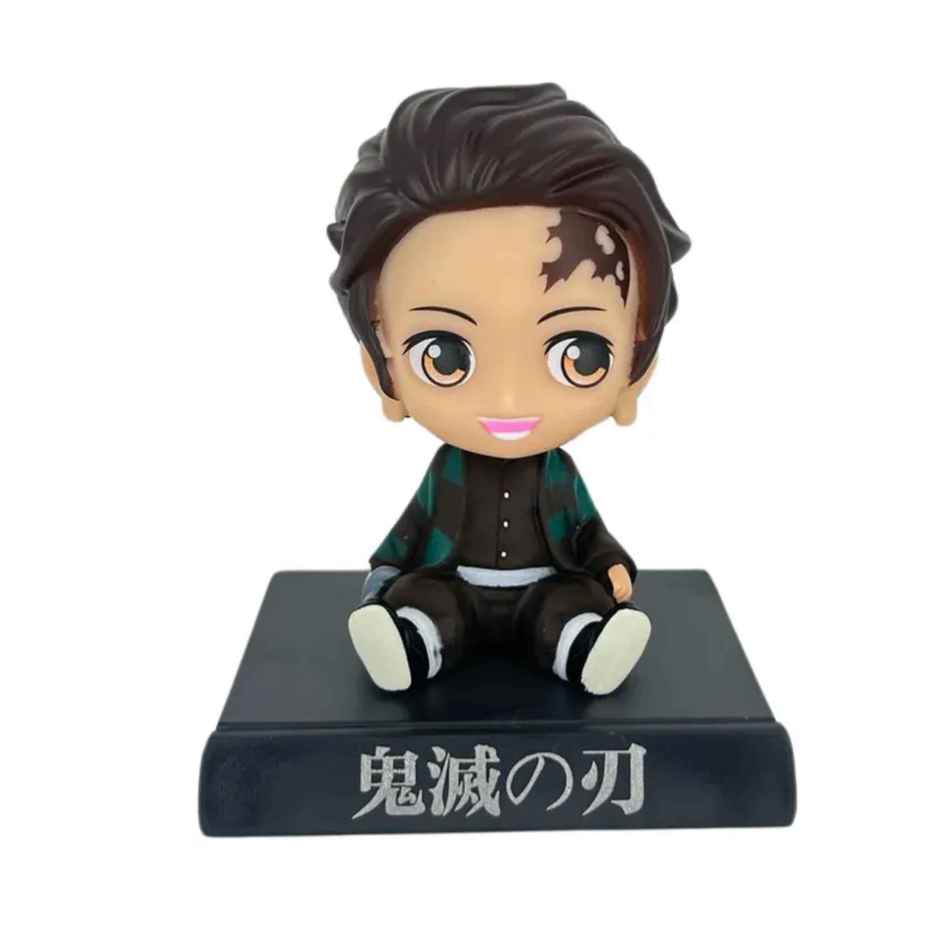 Riderevamp Tanjiro Demon Slayer Ninja Bobblehead With Mobile Holder For Car Dashboard