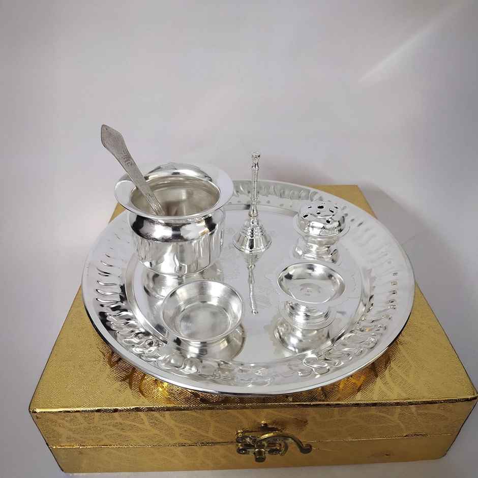 Pooja Thali Set | German Silver | Devnidhi