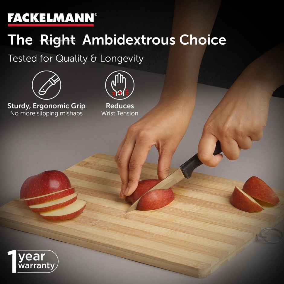 Fackelmann Nirosta Alpha Stainless Steel Vegetable Knife | Black & Silver | Ergonomic Handle