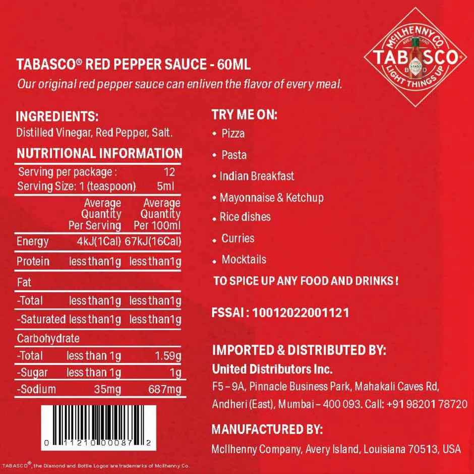 Tabasco Red Pepper Sauce
