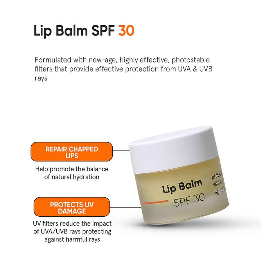 Minimalist SPF 30 Lip Balm with Ceramides & Hyaluronic Acid Protects, Repairs & Hydrates Dry Damaged Lips For Men & Women
