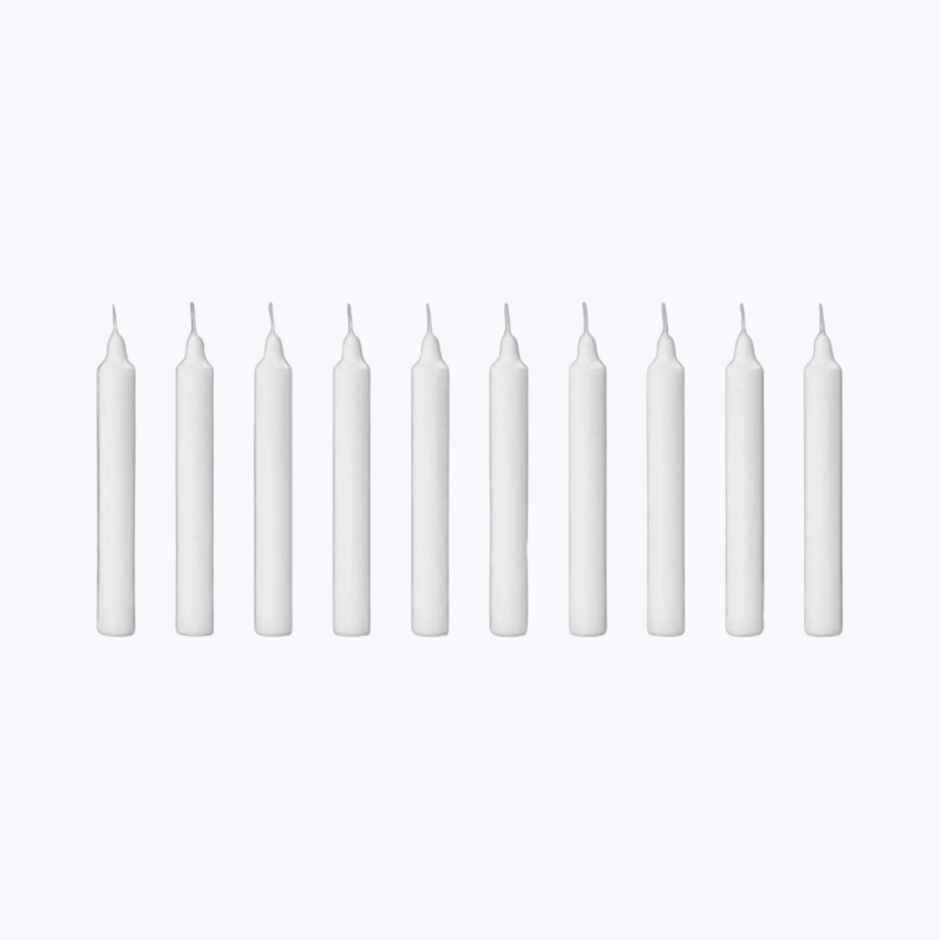 Plain White Candles | Pack of 10 | Unscented | Home Utility | Pichai