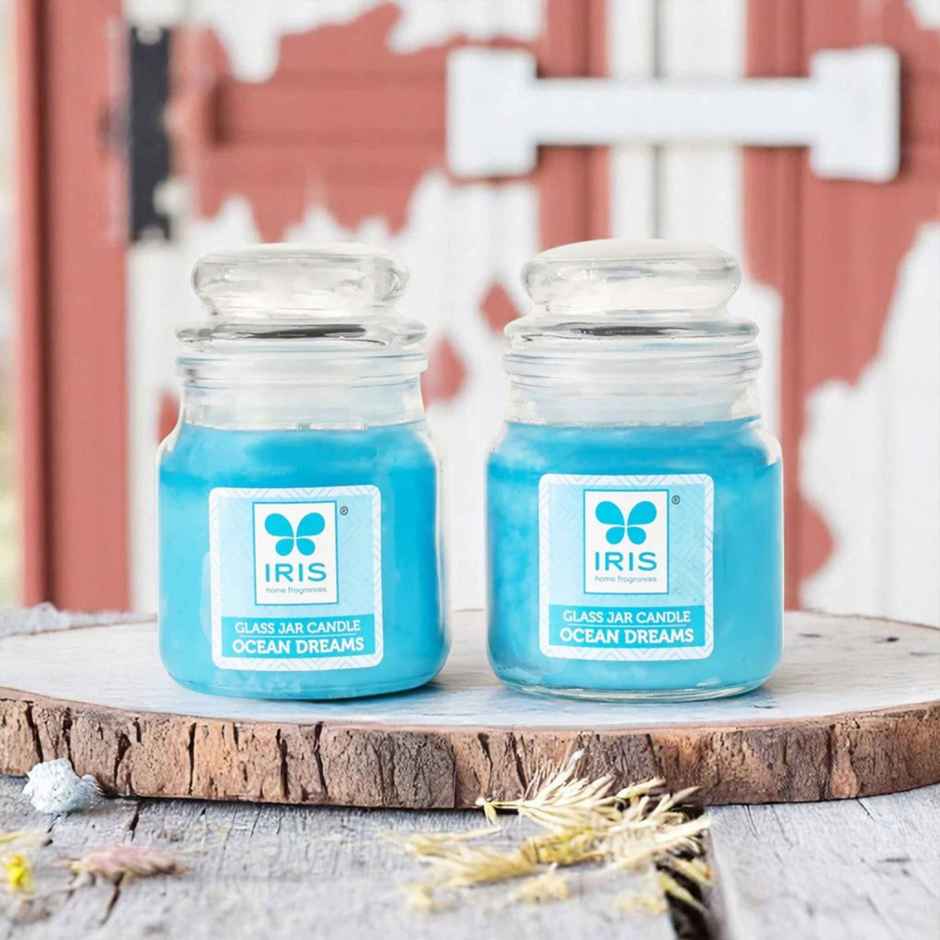 Glass Jar Scented Candles | Ocean Dream | Pack of 2 | IRIS