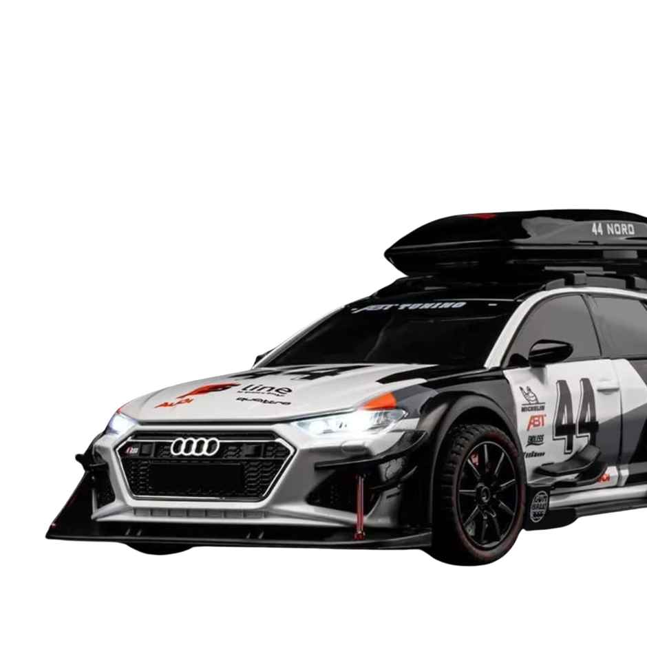 Toyshine 1:24 Die Cast Racing A4 Sports Car with Music Pull Back & Opening Doors for Kids 3+ White