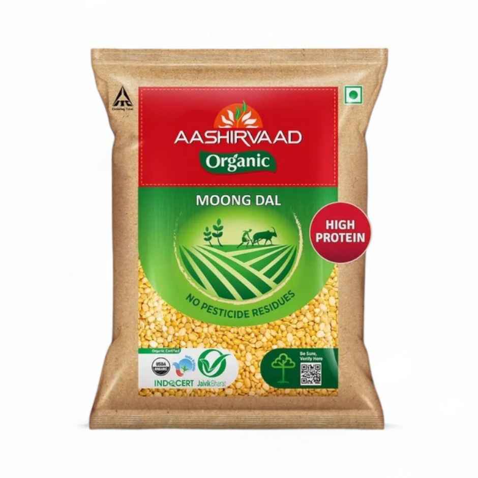 Aashirvaad Organic Moong Dal | Split | Dhuli | Rich In Protein