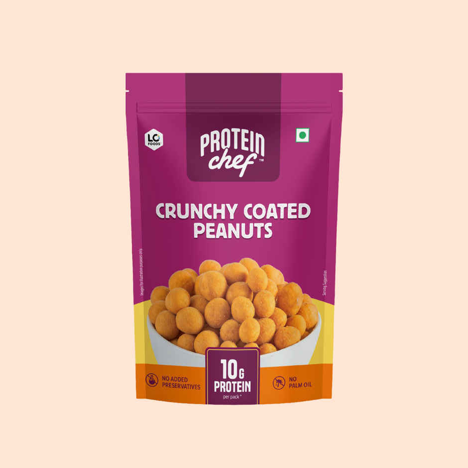 Protein Chef Baked Coated Peanuts | No Palm Oil Masala Roasted 20g Protein Healthy Snacks