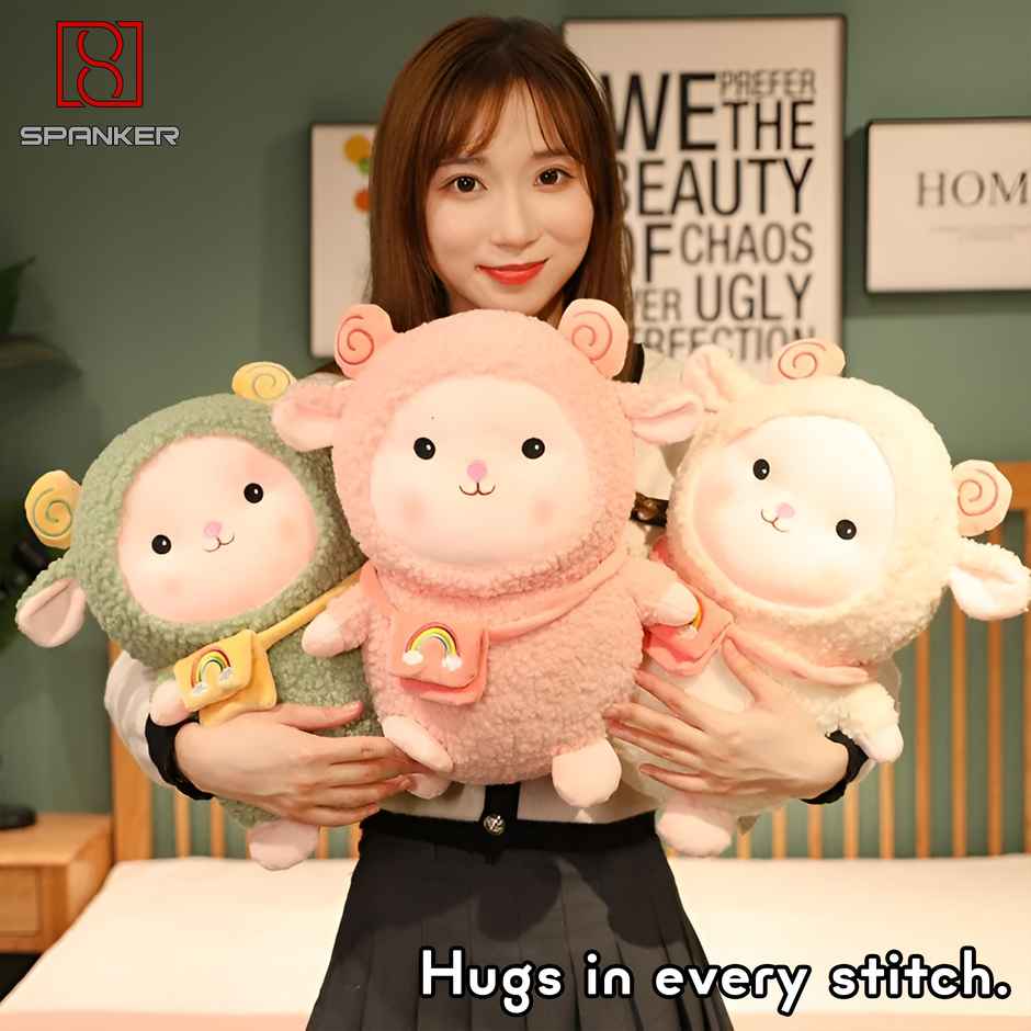 Spanker 38 Cm Sheep Plush Toy | Adorable Hugging Cushion | Pink
