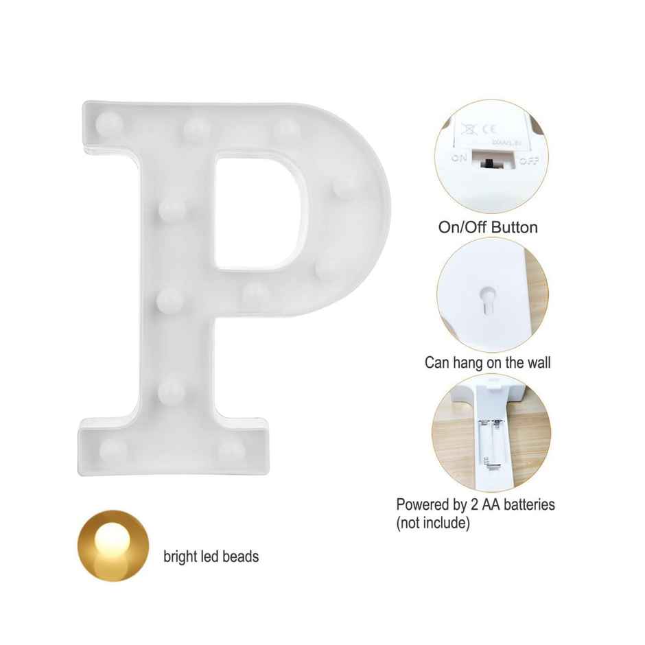 Party Propz Polypropylene Marquee Light Led Alphabet P