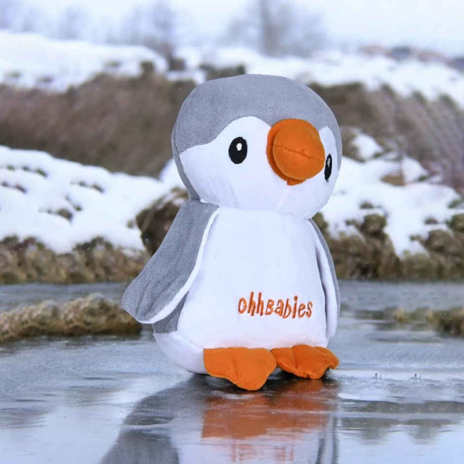 Ohhbabies Penguin Soft Rattle Toy | Grey