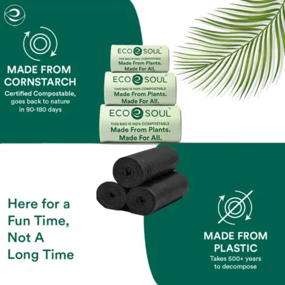 Eco Soul 19 x 17 Inch | 15 Count | Small Trash Bag Combo