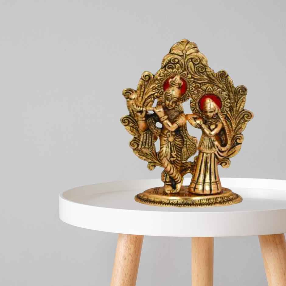 Radha Krishna Mehrab Design in Gold Polish | Devnidhi