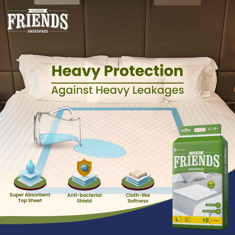 Friends Classic Disposable Underpad  Large Size 60x90 cm Combo