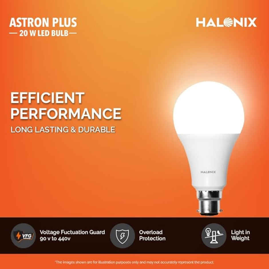 Halonix 20W High Wattage White Led Bulb | B22 Base Holder