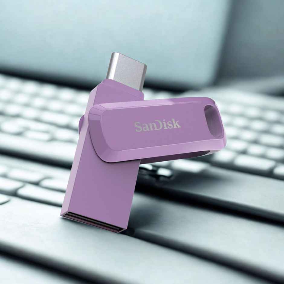 Sandisk Ultra Dual Drive Go Usb Type- C, Lavender, India, 400Mb/S 64Gb