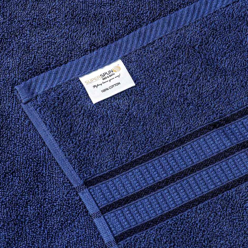 Superspun 100% Cotton- 420 Gsm- Vodre- Single Piece- Bath Towel- Size:70 x 140 - Navy Blue
