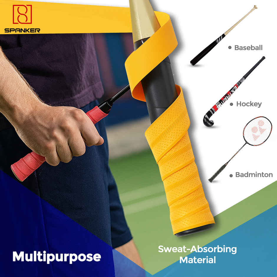 Spanker Sports Racket Overgrip, Anti-Slip Cushion Handle Grip for Badminton & Tennis