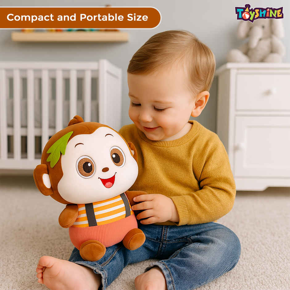 Spanker Monkey Soft Toy Cute Plush Animal with Shirt - 27 cm