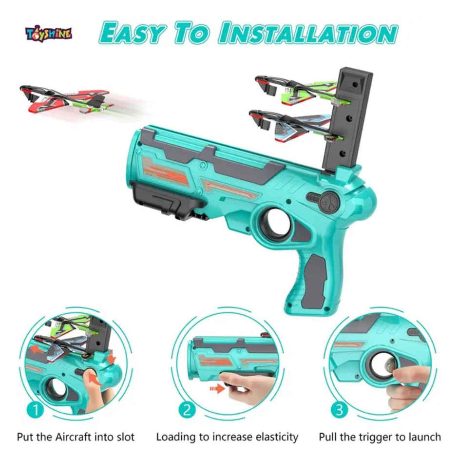 Toyshine Airplane Launcher - Multi-Color Catapult Plane for Outdoor Play
