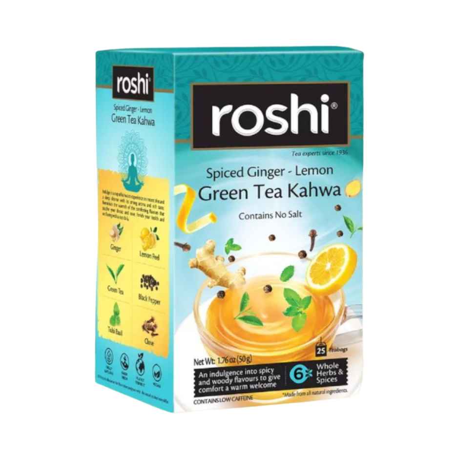 Roshi Desi Kahwa & Detox Green Teabags Combo