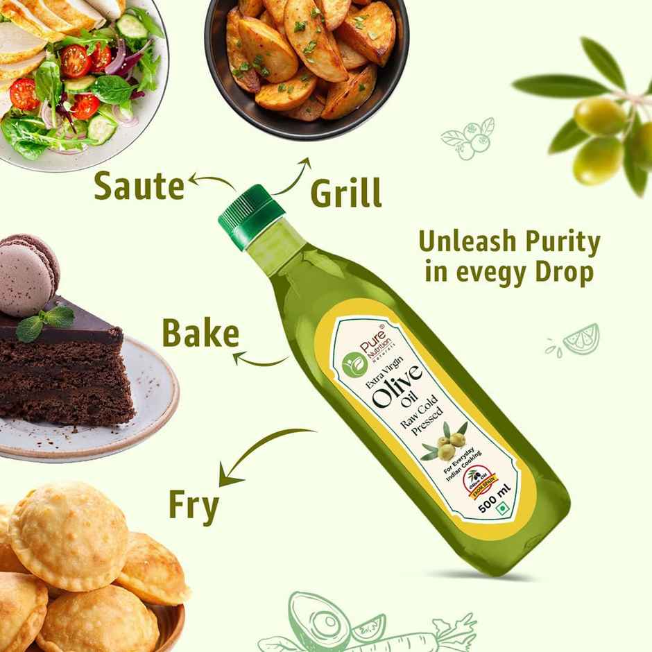 Pure Nutrition Extra Virgin Organic Olive Oil | Cold Pressed | Premium Quality