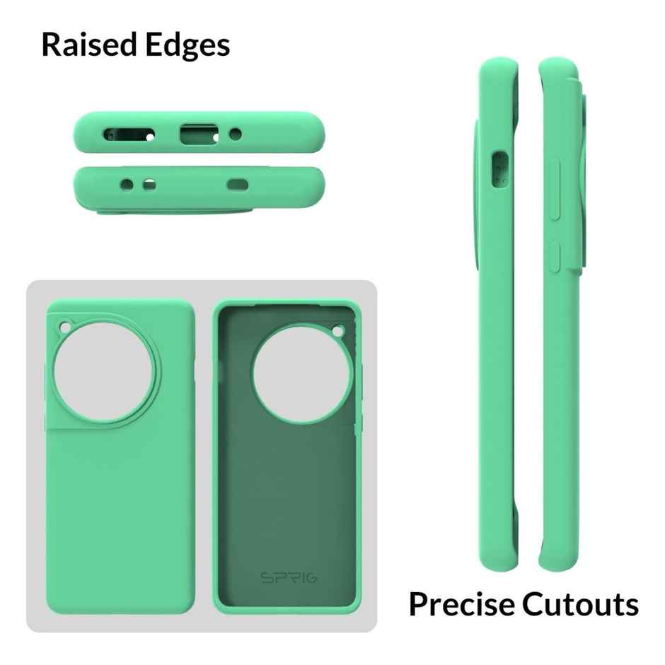 Sprig Premium Back Cover for Oneplus 12 Liquid Silicone Shock Proof | Pastel Green