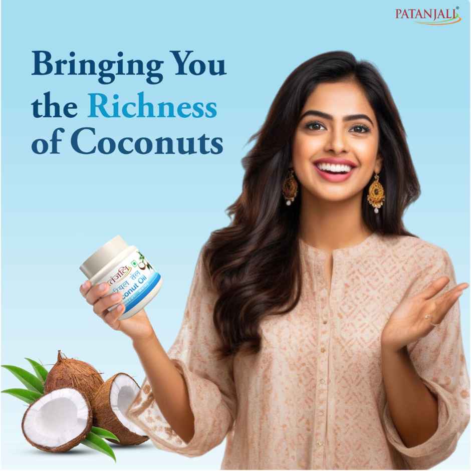 Patanjali Coconut Oil - Cold Pressed Nariyal Multipurpose Tel  Jar