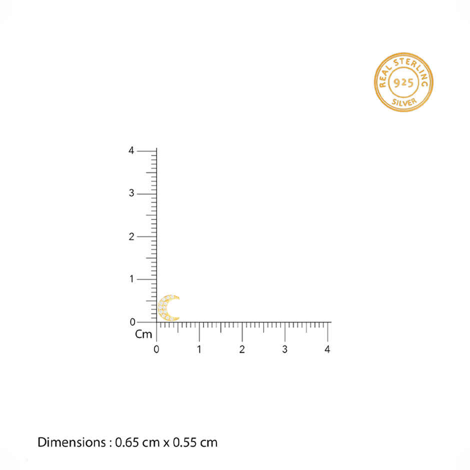 GIVA Golden Crescent Zircon Earrings