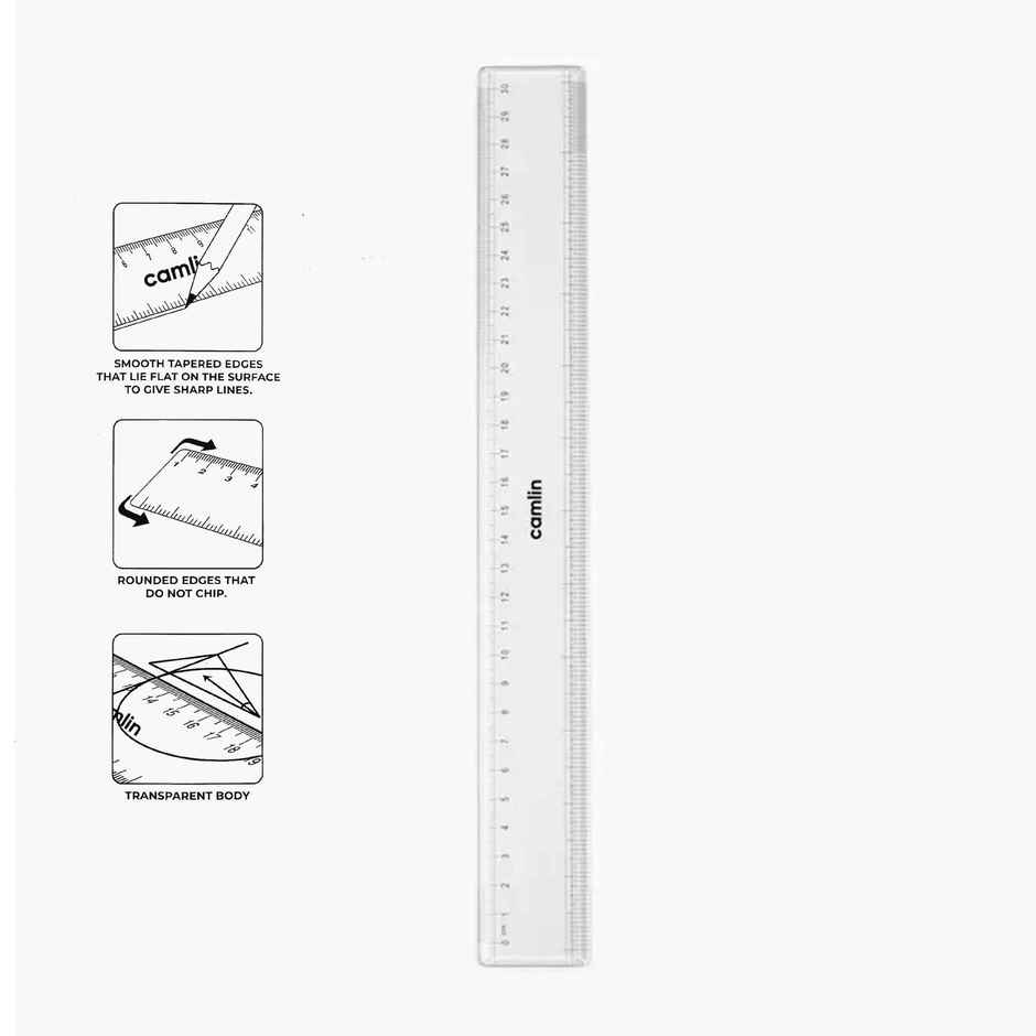Camlin Exam Broad Plastic Scale Of 30 Cm